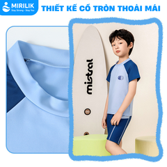 Bộ Đồ bơi bé trai Size đại từ 11 - 45 Kg áo bơi tay ngắn quần ngắn thoáng mát chống nắng cá Mirilik
