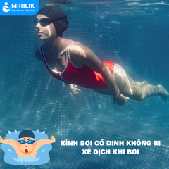 Kính bơi cận tròng kính trong suốt Optical Xbase 100 cho trẻ em người lớn nam nữ Đen MIRILIK DECA