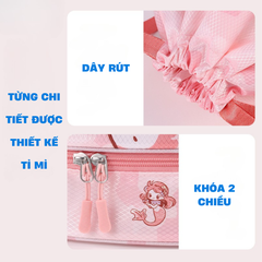 Balo đựng đồ bơi cho bé có 2 ngăn khô ướt Túi đi bơi đi biển có ngăn đựng giầy riêng, balo đi bơi