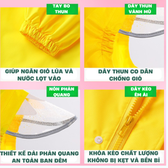 Áo mưa trẻ em có khóa kéo cao cấp Áo mưa bé trai bé gái chống thấm nước họa tiết dễ thương cho bé  1-10 tuổi Mirilik House