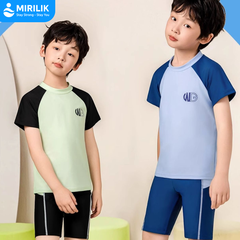 Bộ Đồ bơi bé trai Size đại từ 11 - 45 Kg áo bơi tay ngắn quần ngắn thoáng mát chống nắng cá Mirilik