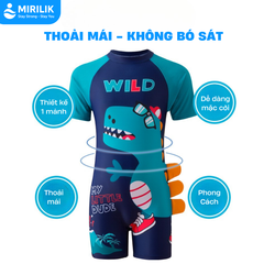 Bộ đồ bơi liền thân trẻ em bé trai từ 10 kg đến 50kg hình khủng long đáng yêu hãng YuKe Yuripromax
