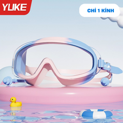 Kính bơi trẻ em gọng lớn góc nhìn rộng chính hãng YUKE bé trai bé gái Kính bơi cài khóa sau Mirilik - Combo Hồng Xanh