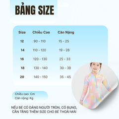 Đầm bơi WISH tay dài 2 lớp cho bé gái size đại từ 15 - 45Kg hiệu Yuke Mirilik
