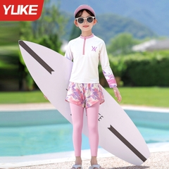 Đầm bơi tay dài kèm váy bơi có quần dài bên trong cho bé gái size đại từ 15 - 45Kg hiệu Yuke Mirilik