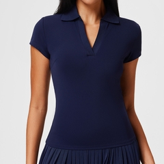 Set Áo thể thao cổ polo nữ VYRA MIRILIK tập gym yoga, chạy bộ, cầu lông, pickleball váy voan xếp ly