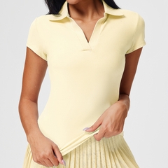 Set Áo thể thao cổ polo nữ VYRA MIRILIK tập gym yoga, chạy bộ, cầu lông, pickleball váy voan xếp ly