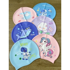 Nón bơi cho bé mũ bơi Silicon kín nước hình Pony khủng long nàng tiên cá YUKE YOUYOU Mirilik Sport