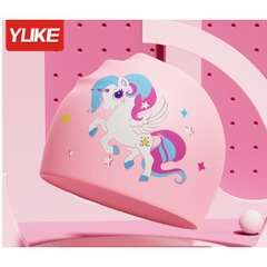 Nón bơi cho bé mũ bơi Silicon kín nước hình Pony khủng long nàng tiên cá YUKE YOUYOU Mirilik Sport