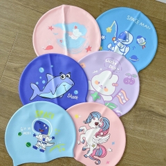 Nón bơi cho bé mũ bơi Silicon kín nước hình Pony khủng long nàng tiên cá YUKE YOUYOU Mirilik Sport