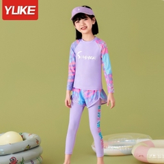 Đồ bơi bé gái size đại 5 - 16 tuổi áo bơi tay dài quần bơi dài chống nắng chống tia UV YUKE Mirilik