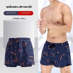 Quần bơi nam có túi 2 lớp kín đáo chất liệu thoáng khí Quần đi biển cao cấp siêu nhẹ