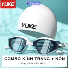 Set Nón Bơi + Kính bơi không cận và có độ cận từ 2 - 6 độ hiệu Yuke kín nước, chống mờ - Mirilik