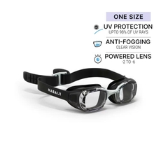 Kính bơi cận tròng kính trong suốt Optical Xbase 100 cho trẻ em người lớn nam nữ Đen MIRILIK DECA