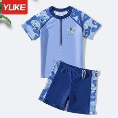 Bộ Đồ bơi bé trai Size đại từ 11 - 45 Kg áo bơi tay ngắn quần ngắn thoáng mát chống nắng cá Mirilik