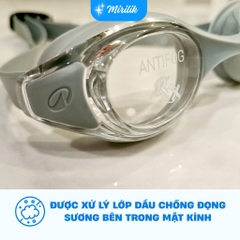 Kính bơi người lớn tròng kính trong suốt kín nước, chống đọng sương 100 Ready - Xám Mirilik Deca
