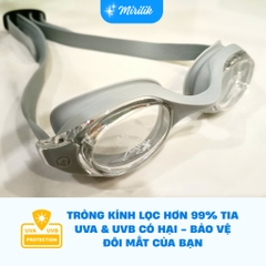 Kính bơi người lớn tròng kính trong suốt kín nước, chống đọng sương 100 Ready - Xám Mirilik Deca