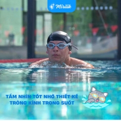 Kính bơi người lớn tròng kính trong suốt kín nước, chống đọng sương 100 Ready - Xám Mirilik Deca