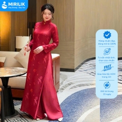Áo Dài Nữ LIÊN THƯ Lụa Gấm Cao Cấp Kèm Quần, Dáng Ôm Thanh Lịch Đi Tiệc Đi Tết Chụp Ảnh Mirilik