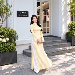 Áo Dài Thiên Điệp Thiết Kế Cao Cấp - Áo Dài Gấm Nữ Cách Tân Dáng Dài Sang Trọng Đi Lễ Tết Mirilik