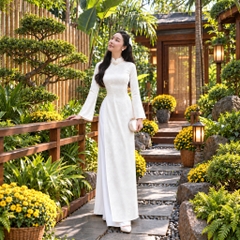 Áo Dài Thiên Điệp Thiết Kế Cao Cấp - Áo Dài Gấm Nữ Cách Tân Dáng Dài Sang Trọng Đi Lễ Tết Mirilik