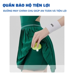 Đồ Pickleball nữ cổ đứng khóa kéo sát nách phối váy xếp ly, trang phục thể thao tennis Mirilik