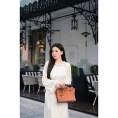 Áo dài Tết 2026 áo dài cách tân dáng suông vải gấm lụa thanh trúc đính kết thủ công cao cấp MIRILIK