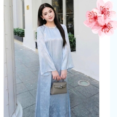 Áo dài Tết 2026 áo dài cách tân dáng suông vải gấm lụa thanh trúc đính kết thủ công cao cấp MIRILIK