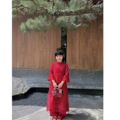 Áo dài bé gái size đại cho áo dài tết 2026 cho bé du xuân quần áo dài chất liệu lụa Yuripromax