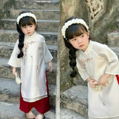 Áo dài bé gái size đại cho áo dài tết 2026 cho bé du xuân quần áo dài chất liệu lụa Yuripromax