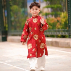 Áo Dài Tết 2026 Cho Bé Áo Dài Bé Trai Bé Gái Màu Đỏ Bé Du Xuân Chụp Ảnh Tết Mirilik House