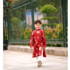 Áo Dài Tết 2026 Cho Bé Áo Dài Bé Trai Bé Gái Màu Đỏ Bé Du Xuân Chụp Ảnh Tết Mirilik House