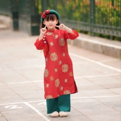 Áo Dài Tết 2026 Cho Bé Áo Dài Bé Trai Bé Gái Màu Đỏ Bé Du Xuân Chụp Ảnh Tết Mirilik House