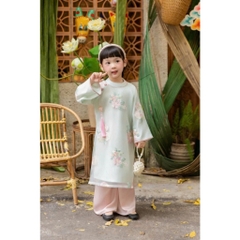 Áo Dài Yên Hoa Mẹ và Bé Áo Dài Gia Đình Cao Cấp Thêu Hoa Nổi Áo Dài Mẹ Bé Diện Tết Chụp Ảnh Yuriprom