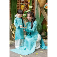 Áo Dài VÂN THƯ Mẹ Và Bé Áo Dài Gấm Lụa Cao Cấp Set Gia Đình Truyền Thống Mặc Tết Chụp Ảnh Yuripromax