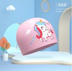 Nón bơi cho bé mũ bơi Silicon kín nước hình Pony khủng long nàng tiên cá YUKE YOUYOU Mirilik Sport