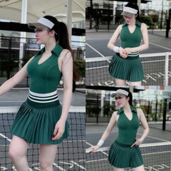 Set Váy Pickleball Tennis Bra Mút Đúc Tập Thể Thao Nữ Chất Thun Lạnh Hàng Quảng Châu Cao Cấp Mirilik