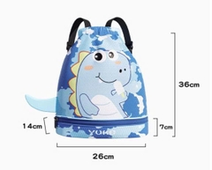 Balo đựng đồ bơi cho bé có 2 ngăn khô ướt Túi đi bơi đi biển có ngăn đựng giầy riêng, balo đi bơi