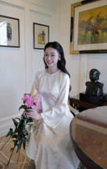 Áo dài Tết 2026 áo dài cách tân dáng suông vải gấm lụa thanh trúc đính kết thủ công cao cấp MIRILIK