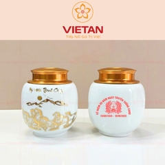 Hũ Đựng Trà Mã Đáo Thành Công Vẽ Vàng Cao Cấp HDT03