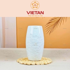 Bình Hoa Men Ngọc Chạm Nổi In Logo BH07