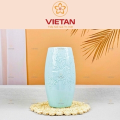 Bình Hoa Men Ngọc Chạm Nổi In Logo BH07