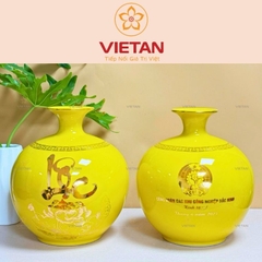 Bình Hút Lộc Hoa Sen Mạ Vàng Chữ Lộc In Logo BHL07