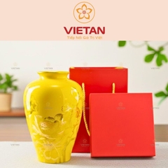 Bình Hoa Bát Tràng Hoa Sen Vẽ Vàng BH06