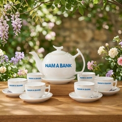 Ấm Chén In Logo Nam Á Bank