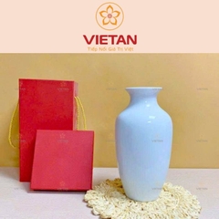 Bình Hoa Sen Xanh Kẻ Vàng In Logo BH08