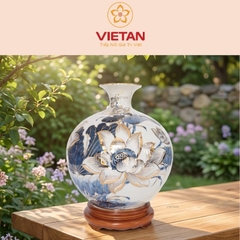 Bình Hút Lộc Vẽ Vàng Sen Phú Quý