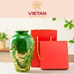 Bình Hoa Bát Tràng Hoa Sen Vẽ Vàng BH06
