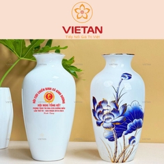 Bình Hoa Sen Lam Vẽ Vàng Cao Cấp BH05