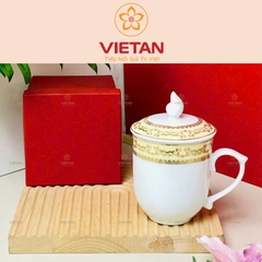 Ly Sứ Có Nắp Cao Cấp Có Quai Cầm In Logo LCS04